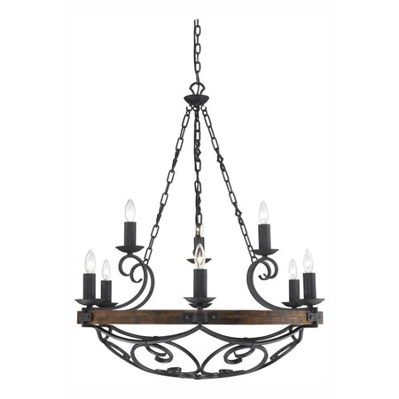 Marcellis 9 Light Dark Natural Iron Chandelier with Clear Glass Shade Marcellis 9 Light Dark Natural Iron Chandelier with Clear Glass Shade